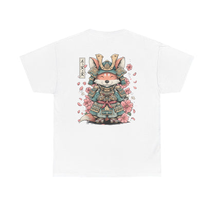 Samurai Fox T-Shirt - Cute Japanese Armor Design with Cherry Blossoms | Unisex Tee