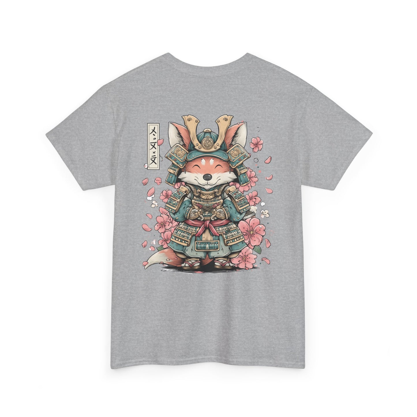 Samurai Fox T-Shirt - Cute Japanese Armor Design with Cherry Blossoms | Unisex Tee