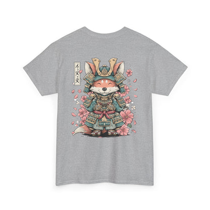 Samurai Fox T-Shirt - Cute Japanese Armor Design with Cherry Blossoms | Unisex Tee