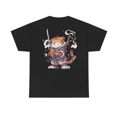 Tee - Tiger Samurai Cute Warrior Cat Graphic T-Shirt