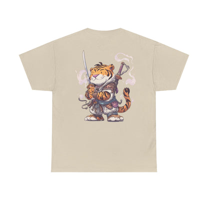 Tee - Tiger Samurai Cute Warrior Cat Graphic T-Shirt