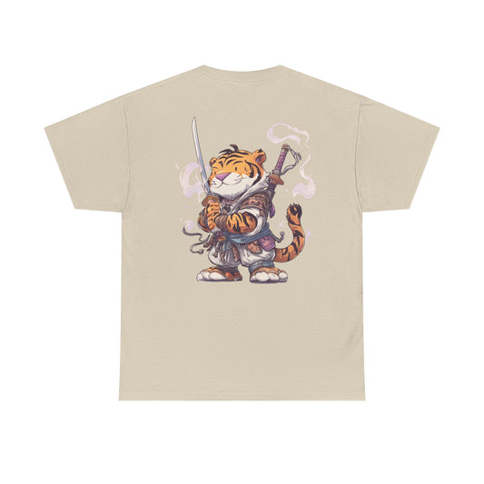 Tee - Tiger Samurai Cute Warrior Cat Graphic T-Shirt