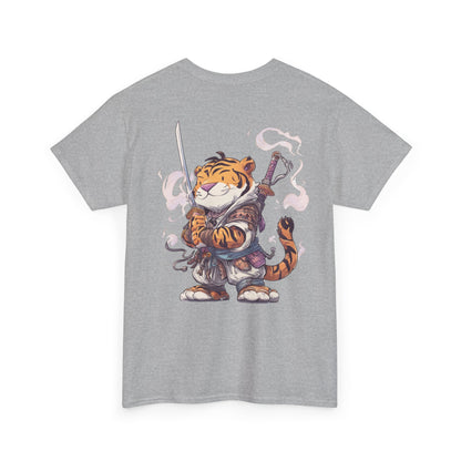 Tee - Tiger Samurai Cute Warrior Cat Graphic T-Shirt