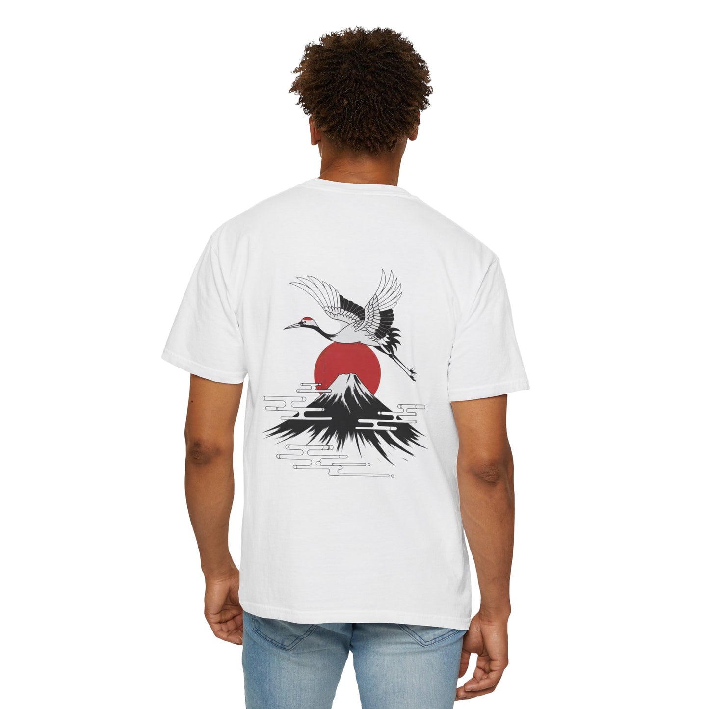 Crane & Rising Sun Mountain T-shirt
