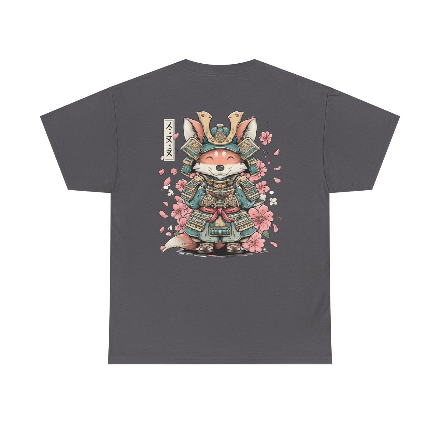 Samurai Fox T-Shirt - Cute Japanese Armor Design with Cherry Blossoms | Unisex Tee