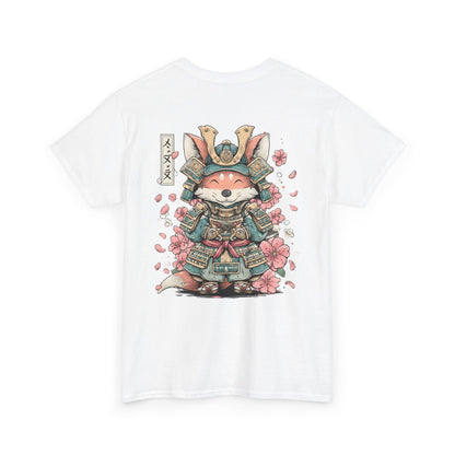 Samurai Fox T-Shirt - Cute Japanese Armor Design with Cherry Blossoms | Unisex Tee