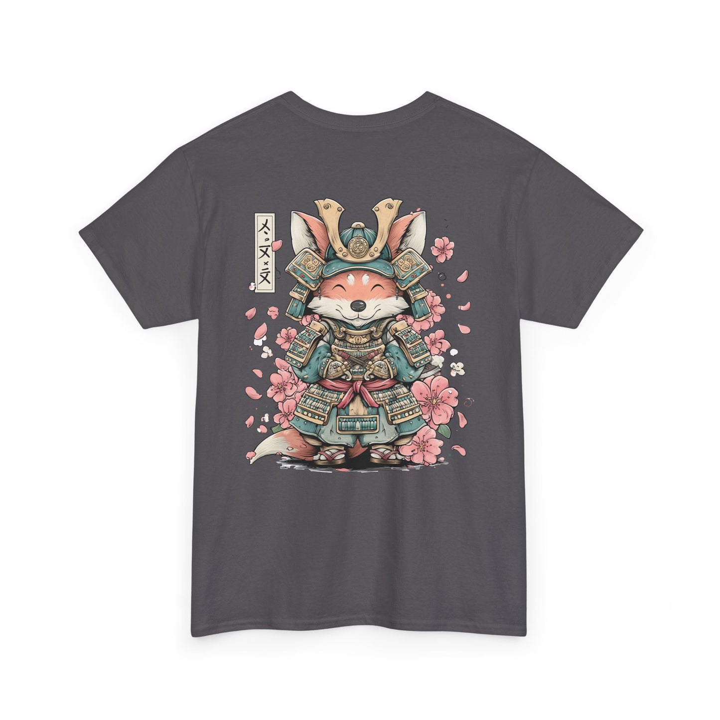 Samurai Fox T-Shirt - Cute Japanese Armor Design with Cherry Blossoms | Unisex Tee