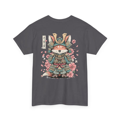 Samurai Fox T-Shirt - Cute Japanese Armor Design with Cherry Blossoms | Unisex Tee