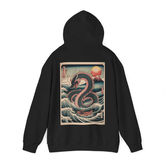 Dragon Wave Hoodie - Unisex Oversized Organic Sweatshirt