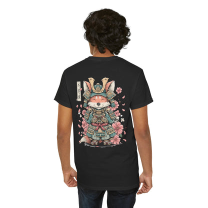 Samurai Fox T-Shirt - Cute Japanese Armor Design with Cherry Blossoms | Unisex Tee