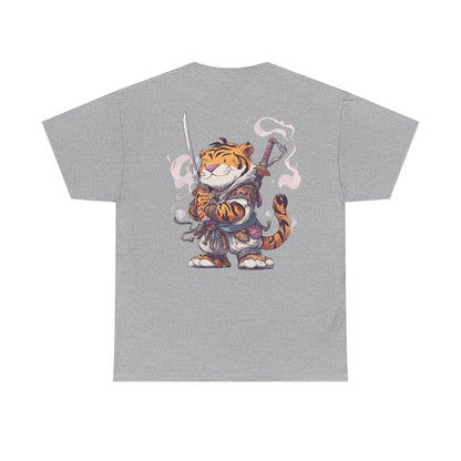 Tee - Tiger Samurai Cute Warrior Cat Graphic T-Shirt