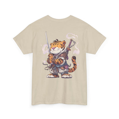 Tee - Tiger Samurai Cute Warrior Cat Graphic T-Shirt