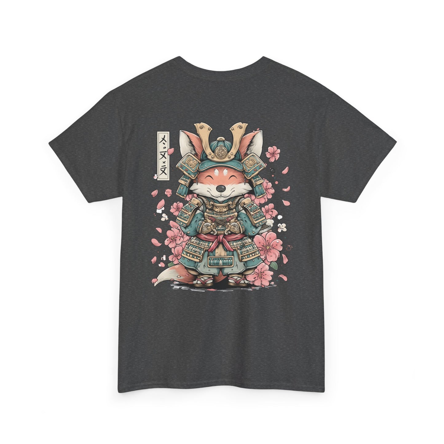 Samurai Fox T-Shirt - Cute Japanese Armor Design with Cherry Blossoms | Unisex Tee