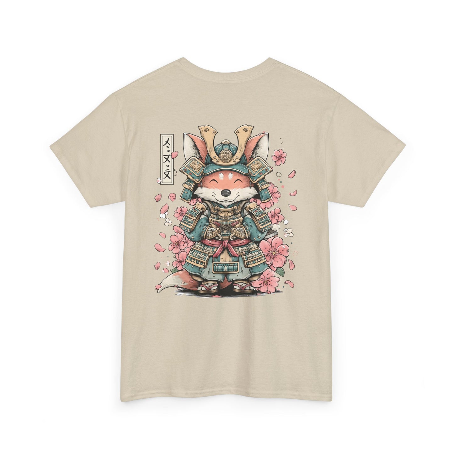 Samurai Fox T-Shirt - Cute Japanese Armor Design with Cherry Blossoms | Unisex Tee