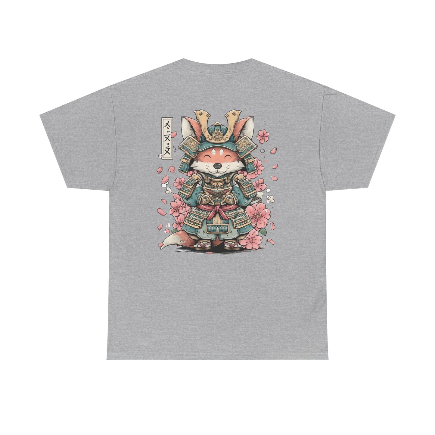 Samurai Fox T-Shirt - Cute Japanese Armor Design with Cherry Blossoms | Unisex Tee