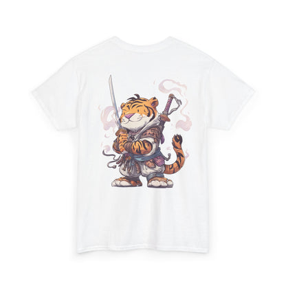 Tee - Tiger Samurai Cute Warrior Cat Graphic T-Shirt