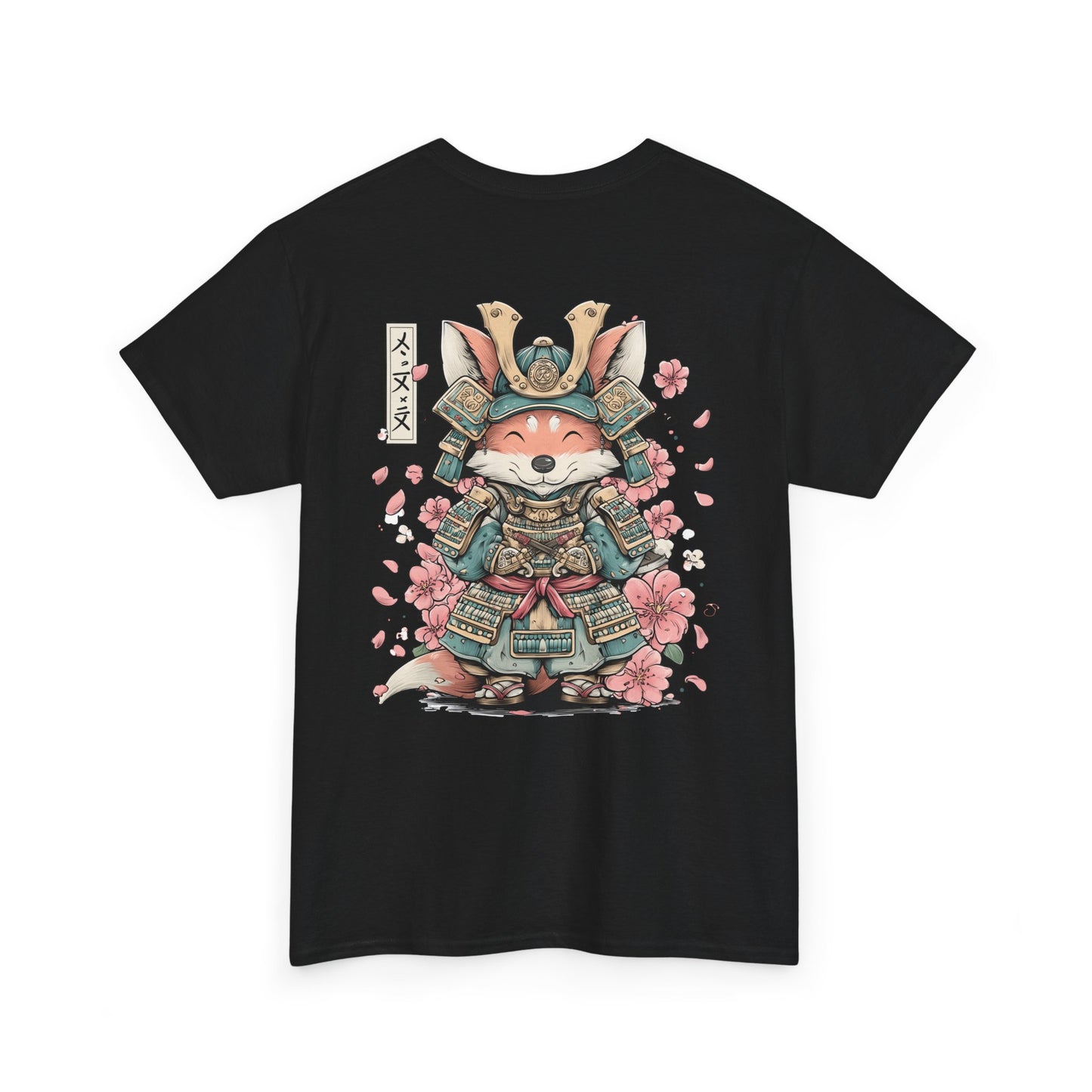 Samurai Fox T-Shirt - Cute Japanese Armor Design with Cherry Blossoms | Unisex Tee