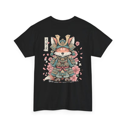 Samurai Fox T-Shirt - Cute Japanese Armor Design with Cherry Blossoms | Unisex Tee