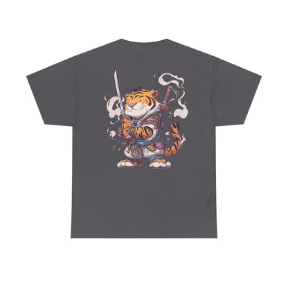 Tee - Tiger Samurai Cute Warrior Cat Graphic T-Shirt