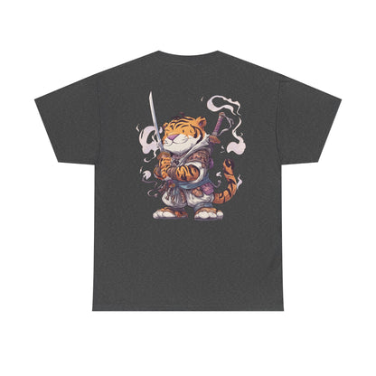 Tee - Tiger Samurai Cute Warrior Cat Graphic T-Shirt