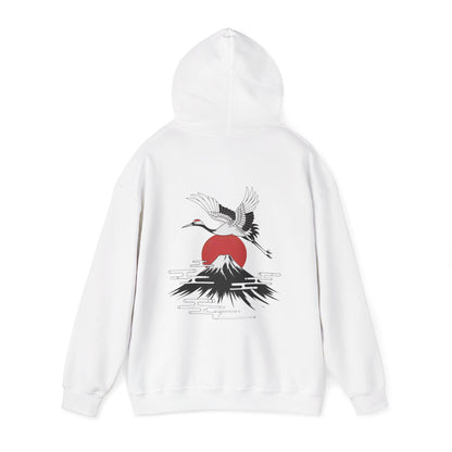 Crane & Rising Sun Mountain Hoodie